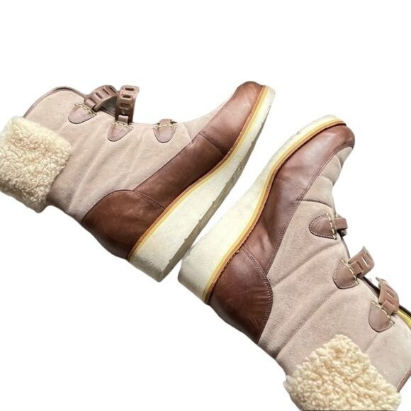 Cole Haan Lania Winter Boots Waterproof Shearling Clasp Leather Nike Air Size 9B - Picture 13 of 14